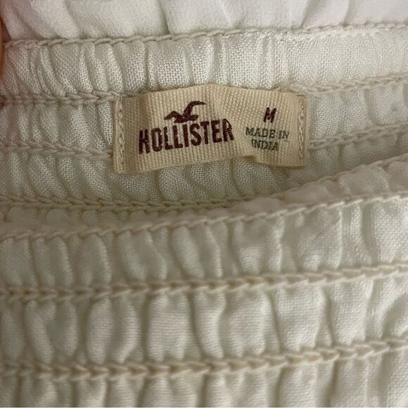 Hollister Off Shoulder Ruffled Flowy Boho Mini Dress White Size Medium - Picture 8 of 14